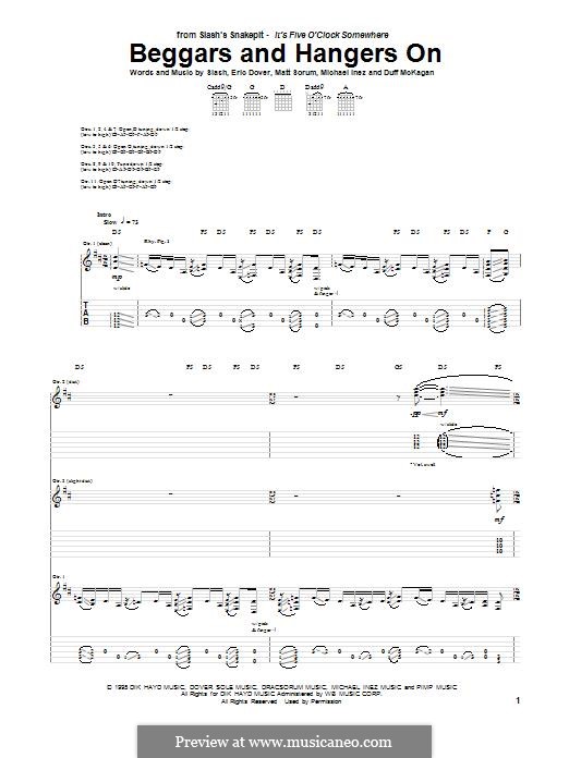 Beggars and Hangers On (Slash's Snakepit): Para guitarra com guia by Slash, Duff McKagan, Matt Sorum, Michael Inez