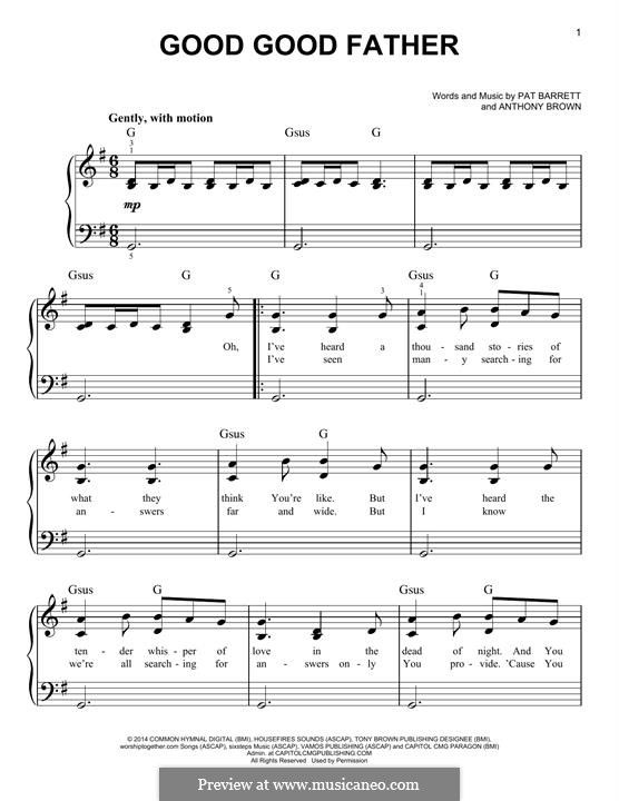 Good Good Father (Chris Tomlin): Para Piano by Anthony Brown, Pat Barrett