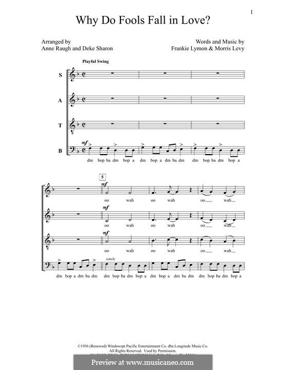 Why Do Fools Fall in Love: para coro misto by Frankie Lymon, Morris Levy