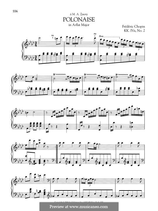 Polonaise in A Flat Major, B.5 KK IVa/2: Para Piano by Frédéric Chopin