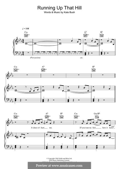 Running Up That Hill: Para vocais e piano (ou Guitarra) by Kate Bush