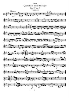 String Quartet No.10 in B Flat Major, Hob.III/12 Op.2 No.6: violino parte II by Joseph Haydn