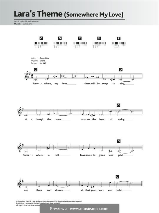 Somewhere My Love (Lara's Theme): melodia by Maurice Jarre