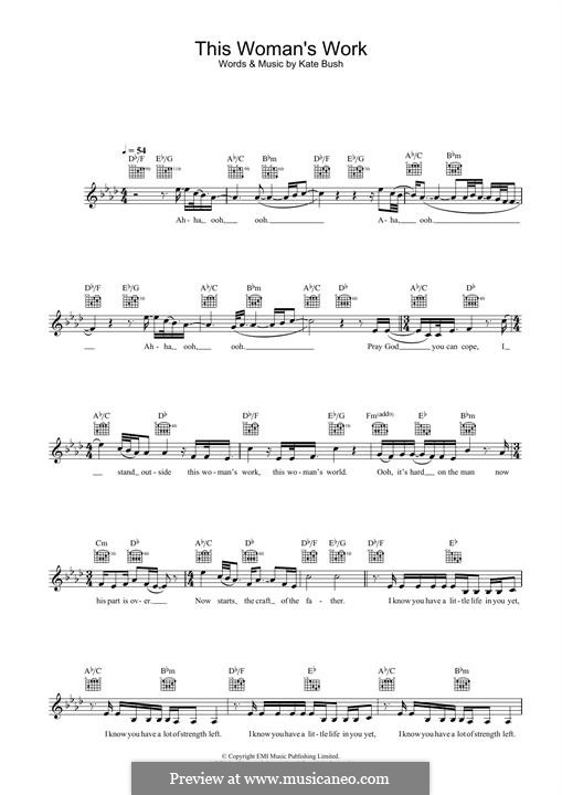 This Woman's Work (from She's Having A Baby): melodia by Kate Bush