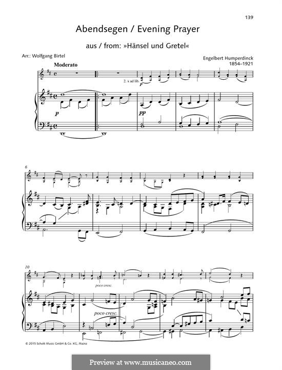 Evening Prayer: para violino by Engelbert Humperdinck