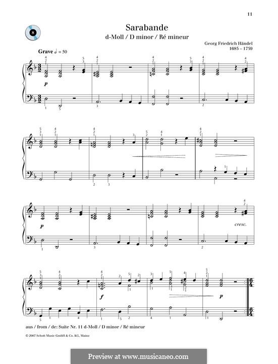 Sarabande in D Minor: Para Piano by Georg Friedrich Händel