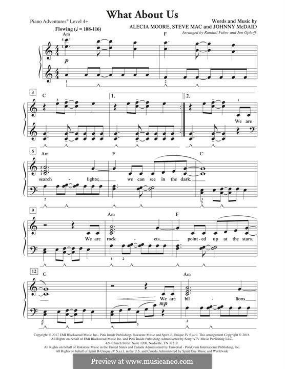 What About Us (Pink) por A. Moore, Steve Mac, J. McDaid em músicaNeo