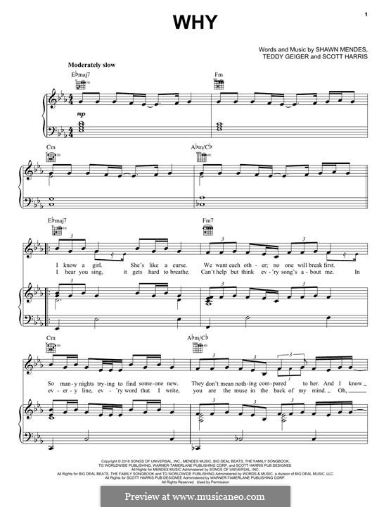 Why: Para vocais e piano (ou Guitarra) by John Theodore Geiger, Scott Harris, Shawn Mendes