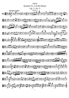 String Quartet No.2 in E Flat Major, Hob.III/2 Op.1 No.2: parte viola by Joseph Haydn