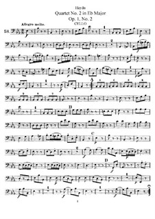 String Quartet No.2 in E Flat Major, Hob.III/2 Op.1 No.2: parte violoncelo by Joseph Haydn