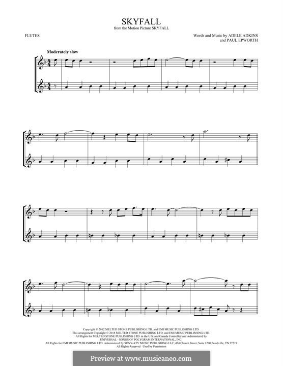 Instrumental version: para duas flautas by Adele, Paul Epworth