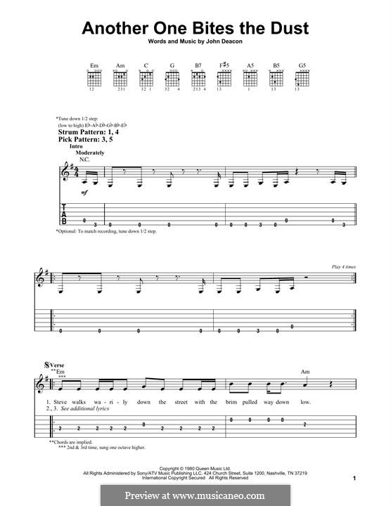 Another One Bites the Dust (Queen): Para guitarra com guia by John Deacon