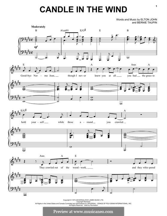 Candle In The Wind Spartito Pianoforte