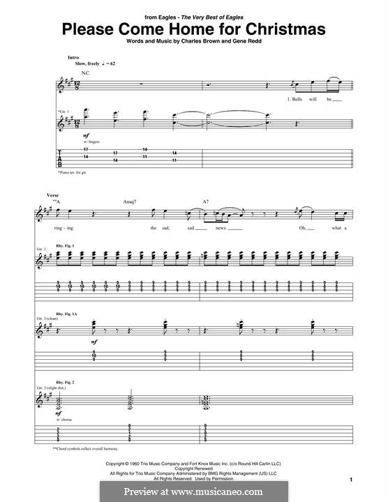 Please Come Home for Christmas (The Eagles): Para guitarra com guia by Charles Brown, Gene Redd