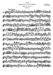 String Quartet No.33 in D Major, Hob.III/42 Op.33 No.6: violino parte I by Joseph Haydn