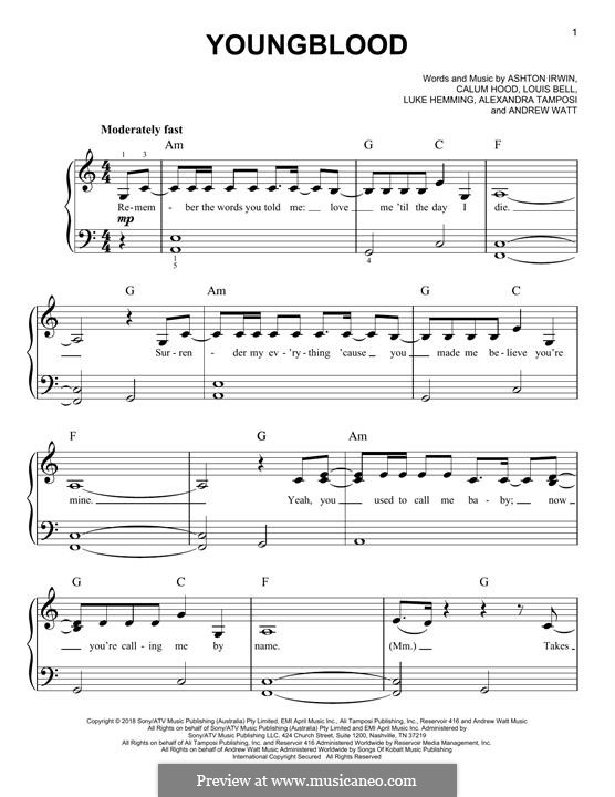 Youngblood (5 Seconds of Summer) por A. Wyatt, A. Tamposi, A. Irwin, C. Hood, L. Hemmings, L