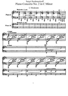 Piano Concerto No.2 in C Minor, Op.18: Versão para dois pianos de quatro mãos by Sergei Rachmaninoff