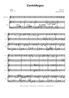 Carrickfergus: For saxophone quartet and piano by folklore