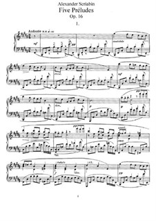 Five Preludes, Op.16: set completo by Alexander Scriabin