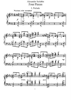 Four Pieces, Op.56: Para Piano by Alexander Scriabin