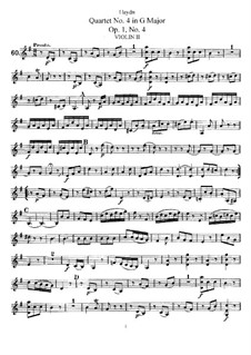 String Quartet No.4 in G Major, Hob.III/4 Op.1 No.4: violino parte II by Joseph Haydn