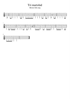 Tri martolod yaouank (Three young sailors): Ukulele tab by folklore