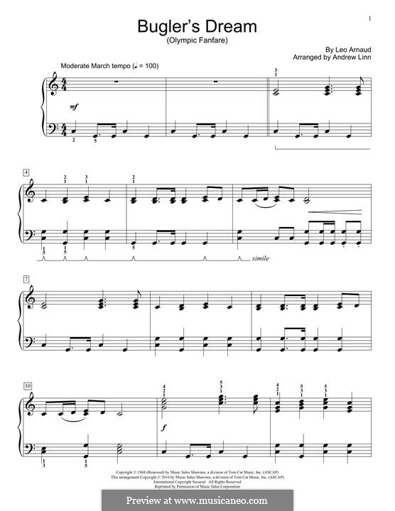 Bugler's Dream (Olympic Fanfare): Para Piano by Leo Arnaud