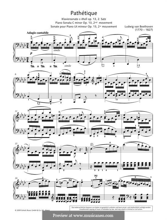 Movement II (Printable scores): para um único musico (Editado por H. Bulow) by Ludwig van Beethoven