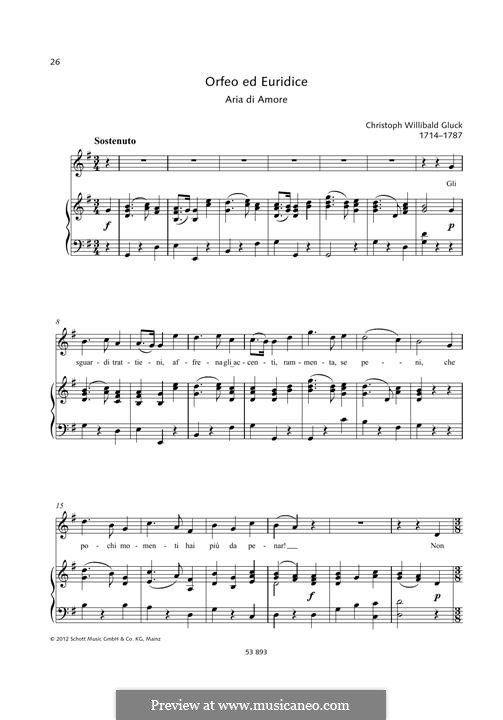 Gli Sguardi Trattieni: Para vocais e piano by Christoph Willibald Gluck