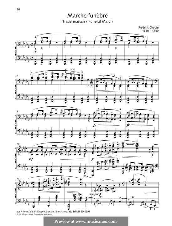 Sonata for Piano No.2 in B Flat Minor, Op.35: para um único musico (Editado por H. Bulow) by Frédéric Chopin