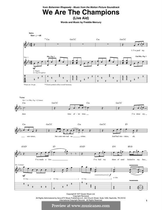 We are the Champions (Queen): Para guitarra com guia by Freddie Mercury