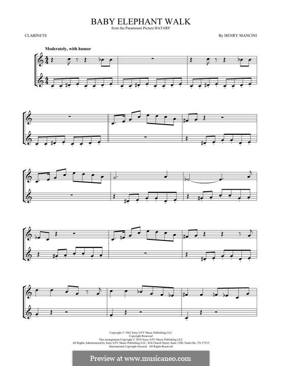 Instrumental version: para duas clarinetas by Henry Mancini
