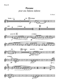 Pavane pour une infante défunte (Pavane for a Dead Princess), M.19: flauta parte II by Maurice Ravel
