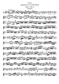 String Quartet No.5 in B Flat Major, Hob.III/5 Op.1 No.5: violino parte I by Joseph Haydn