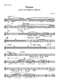 Pavane pour une infante défunte (Pavane for a Dead Princess), M.19: Horn in G I part by Maurice Ravel