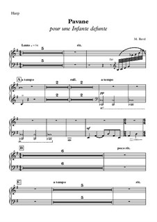 Pavane pour une infante défunte (Pavane for a Dead Princess), M.19: parte harpa by Maurice Ravel