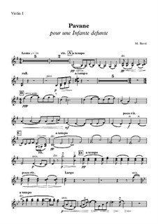 Pavane pour une infante défunte (Pavane for a Dead Princess), M.19: violino parte I by Maurice Ravel
