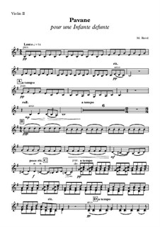 Pavane pour une infante défunte (Pavane for a Dead Princess), M.19: violino parte II by Maurice Ravel