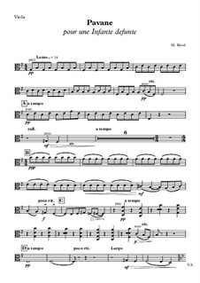 Pavane pour une infante défunte (Pavane for a Dead Princess), M.19: parte viola by Maurice Ravel