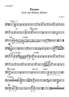 Pavane pour une infante défunte (Pavane for a Dead Princess), M.19: Parte contrabaixo by Maurice Ravel