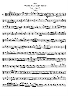 String Quartet No.5 in B Flat Major, Hob.III/5 Op.1 No.5: parte viola by Joseph Haydn