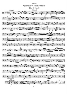 String Quartet No.5 in B Flat Major, Hob.III/5 Op.1 No.5: parte violoncelo by Joseph Haydn