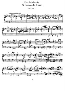Two Pieces for Piano, Op.1: No.1 Scherzo à la russe, TH 124 by Pyotr Tchaikovsky