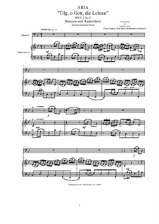 20 Arias from Cantatas for Bassoon and Harpsichord: Aria (Tilg' Gott, die Lehren), BWV 2 No.3 by Johann Sebastian Bach