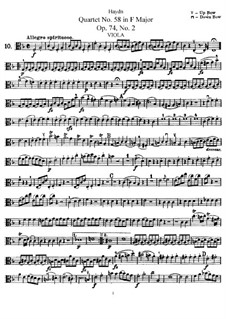 String Quartet No.58 in F Major, Hob.III/73 Op.74 No.2: parte viola by Joseph Haydn