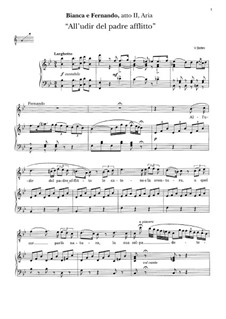 Bianca e Fernando: Act II, All'udir del padre afflitto... Aria di Fernando by Vincenzo Bellini