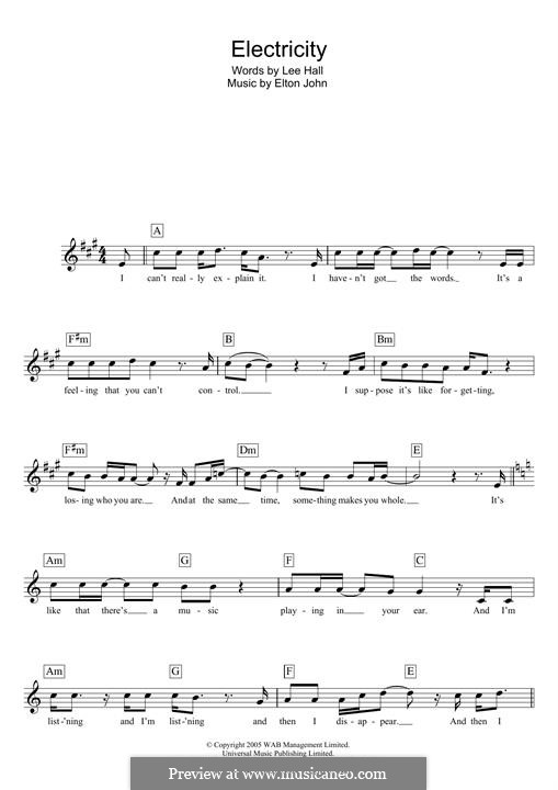 Electricity (Billy Elliot the Musical) por E. John em músicaNeo