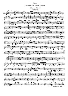 String Quartet No.6 in C Major, Hob.III/6 Op.1 No.6: violino parte II by Joseph Haydn