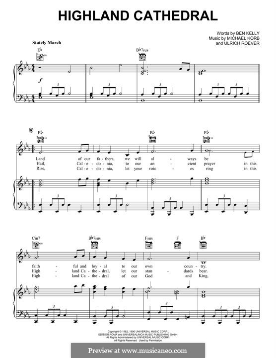 Highland Cathedral: Para vocais e piano (ou Guitarra) by Ulrich Roever