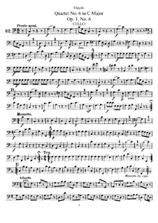 String Quartet No.6 in C Major, Hob.III/6 Op.1 No.6: parte violoncelo by Joseph Haydn